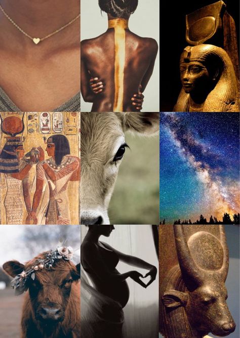 Hathor And Sekhmet, Fertility Goddess Aesthetic, Hathor Goddess Aesthetic, Hathor Aesthetic, Hathor Goddess Art, Fertility Aesthetic, Hathor Goddess, Egyptian Aesthetic, Goddess Hathor