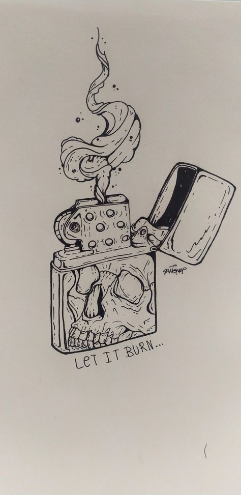 Drawing Of A Lighter, Lighter Tattoo Stencil, Fahrenheit 451 Tattoo, Lighter Tattoo Traditional, Zippo Drawing, Zippo Lighter Drawing, Lighter Sketch, Zippo Lighter Tattoo, Zippo Tattoo