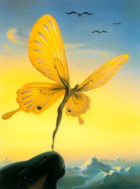 Vladimir Kush Moscow Art, Art Surreal, Marcel Duchamp, Yellow Butterfly, Visionary Art, Arte Fantasy, Wassily Kandinsky, Mellow Yellow, A Butterfly