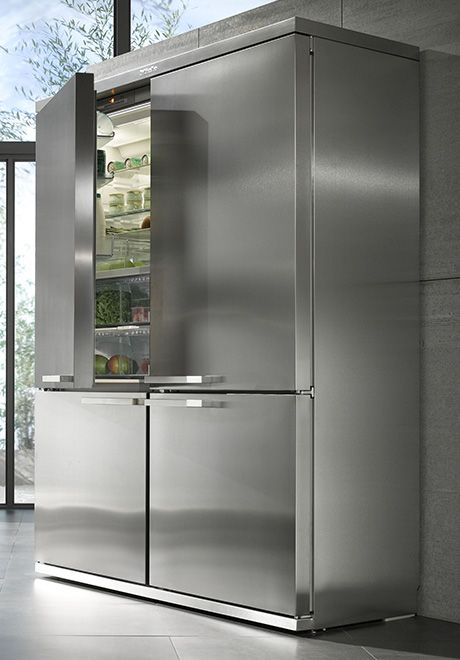 4 Door Refrigerator, Penyimpanan Makeup, Desain Pantry, Luxury Kitchens, Refrigerator Freezer, Luxury Kitchen, Home Decor Kitchen, 인테리어 디자인, Dream Kitchen