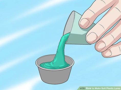 How to Make Soft Plastic Lures: 14 Steps (with Pictures) - wikiHow Soft Plastic Lure Molds, Fishing Tackle Room, Lure Molds, Fishing Worms, Plastic Worms, Homemade Fishing Lures, Diy Fishing Lures, Diy Fishing, Fly Fishing Lures