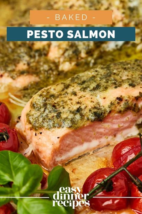 Baked Pesto Salmon Salmon Pesto Recipes, Pesto Salmon Recipes, Salmon With Pesto Sauce, Baked Salmon With Pesto Sauce, Pesto Fish Baked, Salmon With Pesto Baked, Baked Salmon Pesto, Butter Pesto Salmon, Pesto Fish