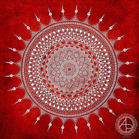 Red Rangoli, Red And White Rangoli, Paintings With Red Background, Red Mandala Art, Henna Canvas, Happy Diwali Photos, Mandela Patterns, Red Henna, Alpona Design