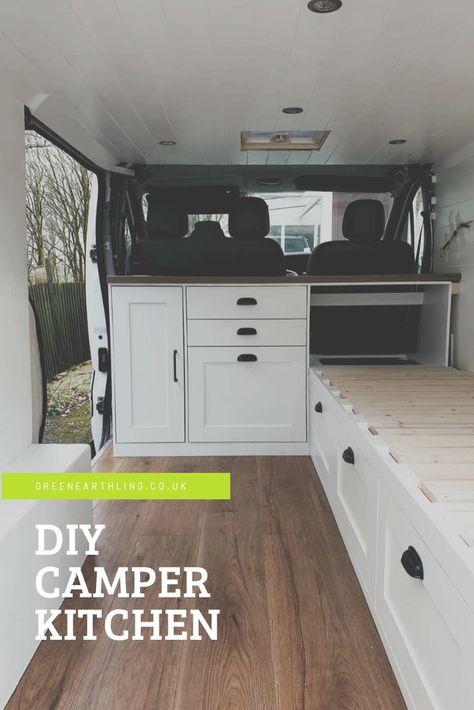 Head to our YouTube to see how we built our kitchen for our Vauxhall Vivaro SWB van Vauxhall Vivaro Camper Conversion, Van Conversion Kitchen, Vauxhall Vivaro Camper, Vivaro Camper, Caddy Van, Campervan Ideas, Camper Kitchen, Tiny Home On Wheels, Home On Wheels