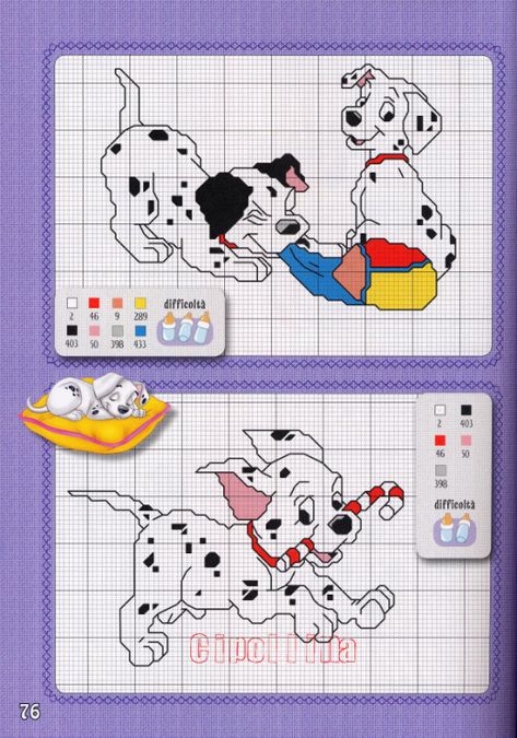 Gallery.ru / Фото #72 - Disney Speciale - Cipollina Tema Disney, Disney Cross Stitch Patterns, Disney Cross Stitch, 101 Dalmatians, Lady And The Tramp, Embroidery Ideas, Disney Inspired, Dalmatian, Counted Cross Stitch