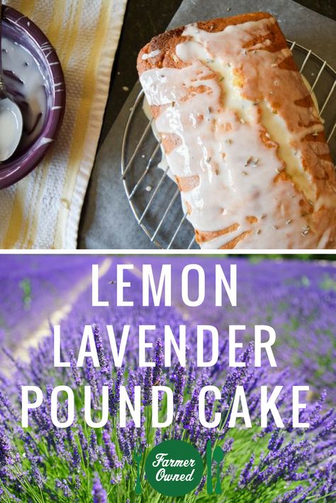 Lemon Lavender Recipes, Lavender Pound Cake Recipe, Lavender Pound Cake, Lavender Baking, Lavender Recipe, Baking Lemon, Lavender Dessert, Lavender Glaze, Cottagecore Recipes