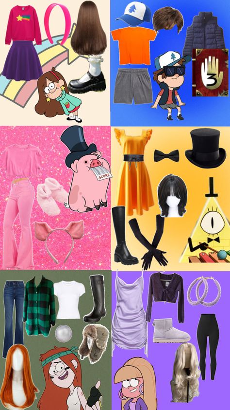 Halloween Gravity Falls, Gravity Falls Outfit, Gravity Falls Halloween, Gravity Falls Costumes, Fall Memes, Weird Look, Halloween Everyday, Cartoon Outfits, Gravity Falls