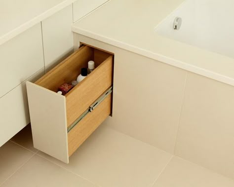 Small Storage Cupboard, Bathroom Cupboards, Shower Remodel Diy, Small Bathtub, Fiberglass Shower, Small Space Bathroom, Bathtub Remodel, Space Saving Kitchen, Small Showers