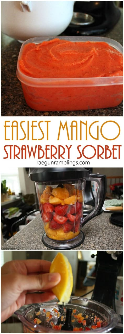 Mango Sorbet Recipe, Sorbet Is, Sorbet Ice Cream, Dessert Oreo, Strawberry Sorbet, Mango Sorbet, Brownie Desserts, Desserts Vegan, Sorbet Recipes