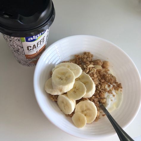 Alpro milk, yogurt with banana and granule Alpro Milk, Alpro Yogurt, Yogurt With Banana, Vanilla Yogurt, Healthy Breakfast, Yogurt, Oatmeal, Milk, Quick Saves