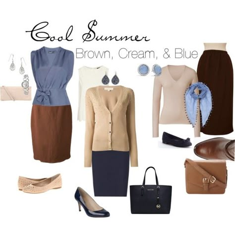 Cool Summer Color Palette Outfits Casual, Cool Summer Browns, Cool Summer Work Outfits, Cool Summer Outfits Palette, Cool Summer Color Palette Outfits, Classy Color Palette, Color Analysis Summer, Cool Summer Palette, Soft Summer Palette