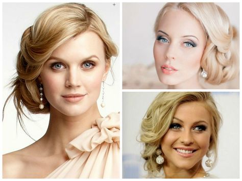 Wedding Hairstyles for a Round Face Shape: Side-swept loose updos. This type of updo fits perfectly with all wedding gown necklines, helps to slim your face and looks lovely in general.. even lets you show off your earrings Hairstyle For Round Face, Slim Face, Loose Updo, Long Face Hairstyles, Face Shape Hairstyles, Oval Face Hairstyles, Side Hairstyles, Best Wedding Hairstyles, Round Face Shape