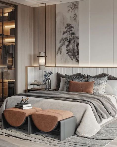 Discover modern bedroom furniture with most quality and sophisticated design for luxury modern bedrooms. Masculine Bedroom Decor, Small Bedroom Furniture, Sophisticated Bedroom, Bedroom Interior Design Luxury, Hotel Room Design, Rooms Ideas, Classic Bedroom, Bedroom Bed Design, Bedroom Furniture Design