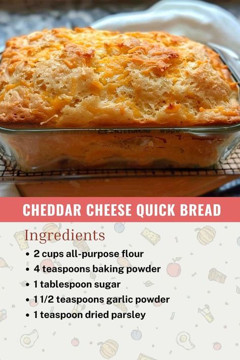 Janice Fagan Pot Brood Resep, Cheddar Cheese Quick Bread Recipe, Easy Cheese Bread Recipes, Cheddar Cheese Quick Bread, Easy Cheesy Bread, Cheese Quick Bread, Cheddar Bread Recipe, Poppyseed Bread, Pvc Crafts