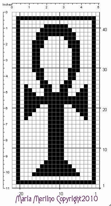 Pagan Beading Patterns, Egyptian Crochet, Crochet Pagan, Egyptian Cross Stitch, Pagan Cross Stitch, The Ankh, Egyptian Ankh, Cross Stitch Fonts, Filet Crochet Charts