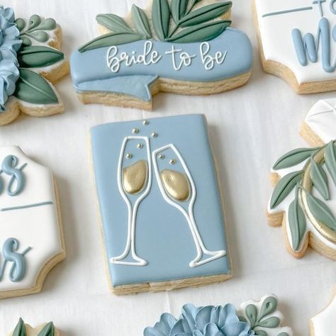 Last Toast On The Coast Cookies, Miss To Mrs Cookies, Bride Cookies, Last Toast On The Coast, Toast On The Coast, Miss To Mrs, Blue Bridal Shower, Blue Bridal, Wedding Cookies