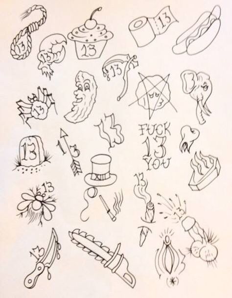 Flash for this weeks Friday the 13th June 2014.  $13 plus $7 lucky tip. One size only. Friday The 13th Tattoo Flash, Friday The 13th Flash, Ignorant Style Tattoo, 13 Tattoo, Friday The 13th Tattoo, 13 Tattoos, Alien Drawings, Tattoo Outline Drawing, Forarm Tattoos