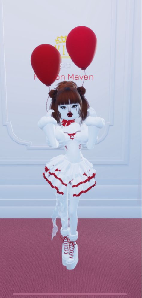 I didn’t copy!!  Dress To Impress Creepy Carnival Dress To Impress Outfit, Pomni Dress To Impress, Pennywise Dress To Impress, Dress To Impress Creepy Carnival, Chucky Dress To Impress, Creepy Carnival Dress To Impress, Clown Dress To Impress, Animatronics Dress To Impress, Dress To Impress Carnival