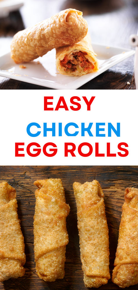 Enjoy Crispy Chicken Egg Rolls paired with a delicious homemade sweet and sour sauce. With this fantastic recipe, you'll never need to order takeout again! Eggrolls Recipe Easy Chicken, Egg Roll Filling Recipes Ground Beef, Easy Egg Roll Recipes, Eggroll Ideas, Egg Roll Filling Recipes, Egg Rolls Chicken, Easy Egg Roll Recipe, Eggroll Recipe, Homemade Sweet And Sour Sauce