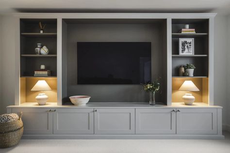 Living Room Built In Units, Bespoke Living Room, Media Units, Feature Wall Living Room, Living Room Wall Units, Built In Shelves Living Room, Living Room Built Ins, Shelves Living Room, Tv Shelf