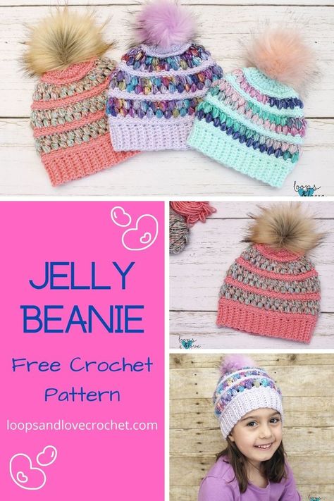 This free beanie pattern includes lots of sizes and a detailed photo and video tutorial! Free Crochet pattern by Loops & Love Crochet!   #crochetbeanie #crochet #crochethat #loopsandlovecrochet Crochet Hats Free Pattern Ladies, Beanie Pattern Free, Crochet Beanie Pattern Free, Beanie Hat Pattern, Crochet Hat Patterns, Crochet Beanies, Crochet Hat Free, Bonnet Crochet, Crochet Beanie Hat