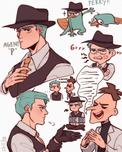 Cartoons As Anime Characters, Perry The Platypus Human Fanart, Demon X Human Couple Art, Hello Puppets Fanart, Perry The Platypus Human, Human Perry The Platypus, Birthday Pfp Aesthetic, Characters As Humans, Wojskowy Humor