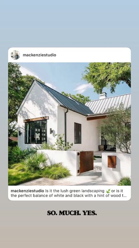 Stories • Instagram Black Roof, Austin Homes, Casa Exterior, Farmhouse Exterior, Dream House Exterior, Exterior House, Exterior House Colors, Metal Roof, Home Fashion