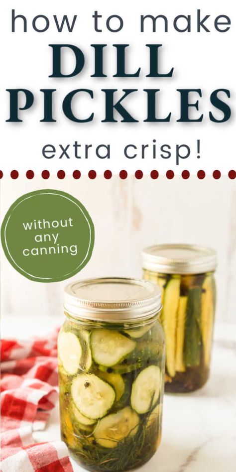 Easy Dill Pickle Recipe, Make Dill Pickles, Pickles Homemade Easy, Easy Dill Pickles, Dill Pickles Recipe, Garlic Vinegar, Refrigerator Dill Pickles, Making Dill Pickles, Pickling Spices