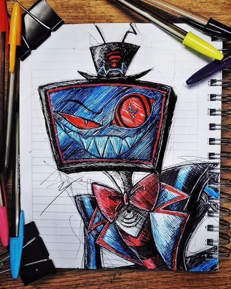 Mr. Clay & Dr. Art (@clayframes) • Instagram photos and videos Happy Drawing Ideas, Hazbin Hotel Drawings, Cartoon Art Styles Sketches, Mad Hatter Drawing, Self Taught Artist, Notebook Drawing, Creative Drawing Prompts, Self Taught, Beginner Crochet Projects