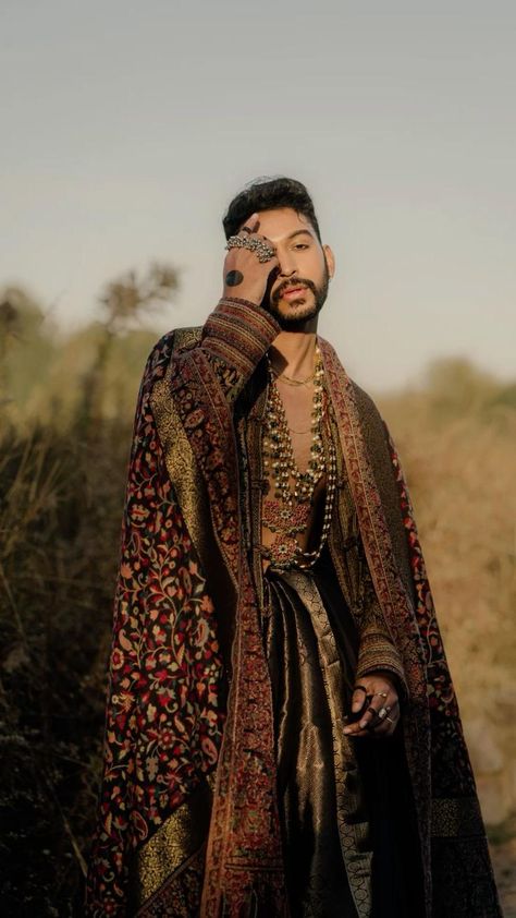 Man High Fashion, Picasso Photography, Vogue Fashion Editorial, Indian Menswear, Poses For Fashion, Saree Drape, Jewellery Photography Inspiration, Editorial Photos, India Clothes