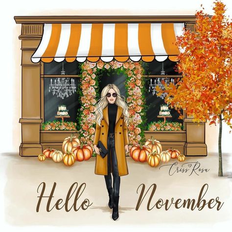 November Images, November Fashion, Heather Stillufsen, Hello November, Hello October, Calendar Girls, Girly Art Illustrations, Illustrators On Instagram, Autumn Cozy