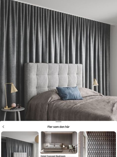 Curtain Wall Behind Headboard, Drapes Behind Headboard, Wall Of Curtains Behind Bed, Bedroom Curtain Wall, Drapes Behind Bed, Curtains Behind Headboard, Curtain Wall Bedroom, Curtain Wall Bedroom Behind Bed, Curtain Behind Bed