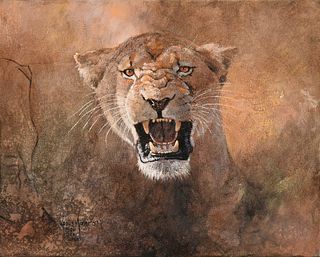 Lioness Roaring, Lioness Painting, Lions Art, Cats Outside, African Paintings, Big Cats Art, African Lion, Fine Art Painting Oil, Owning A Cat