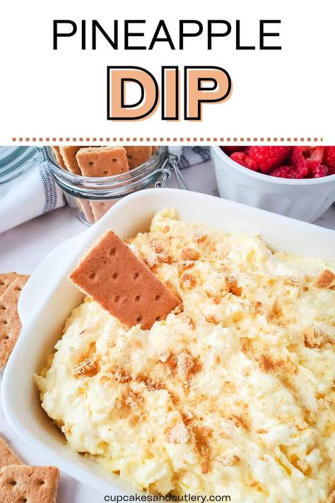 This Pineapple Cream Cheese Dip is one of my favorite sweet dip recipes to serve in get togethers or as a sweet treat for myself. It's light, creamy, and airy like a sweet tropical cloud! Cream Cheese Pineapple Dip, Pineapple Dip Cream Cheese, Pineapple Cream Cheese Dip, Pudding Mix And Cool Whip, Pineapple Dip Recipe, Sweet Dip Recipes, Graham Cracker Dip, Sweet Dips Recipes, Pineapple Dip