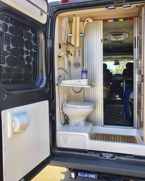 Van Conversion Bathroom, Van Down By The River, Converted Vans, Van Conversion Ideas, Van Life Ideas, Van House, Campervan Ideas, Bus Living, Camper Van Ideas