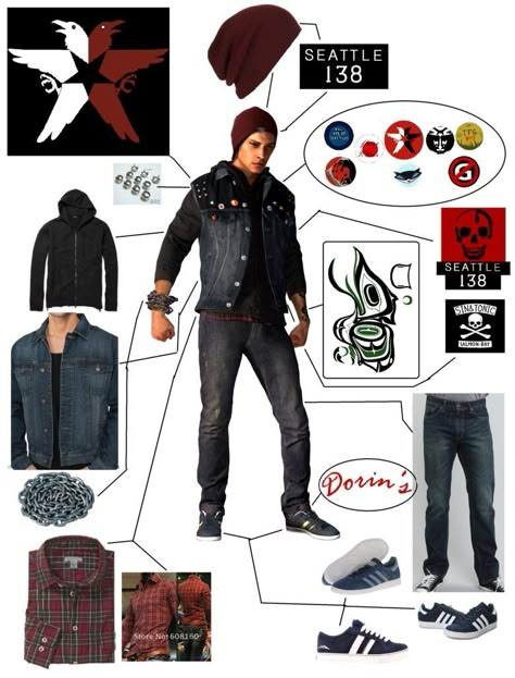 Delsin Rowe Outfit Broken Down New Organized by Linkmaster101 - Great for cosplaying Delsin Delsin Rowe, Infamous Second Son, Bioshock, Popular Outfits, Video Game Characters, Best Cosplay, Mens Costumes, Character Outfits, Infamous