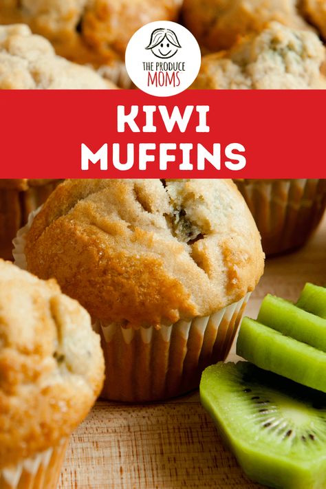 Kiwi Muffins Recipe | Make-Ahead Breakfast Idea - The Produce Mom Kiwi Muffins, Homemade Muffins Recipe, Kiwi Recipes, Sweet Breakfast Treats, Homemade Muffins, Fruit Food, Breakfast Idea, Kiwi Fruit, Make Ahead Breakfast