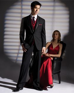 These are our colors.  I love this tux and that dress. Prom Tuxedo, Urban Wedding Venue, Groom Tuxedo, Black Tux, Wedding Venue Inspiration, Vest And Tie, Space Wedding, Urban Wedding, Tuxedo Wedding