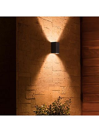 Philips Hue White and Colour Ambiance Resonate LED Outdoor Wall Light at John Lewis & Partners Philips Hue Lights, Hue Lights, Black Outdoor Wall Lights, Black Wall Lamps, Smart Lights, Ceiling Shades, Philips Hue, Led Lantern, Hue Philips