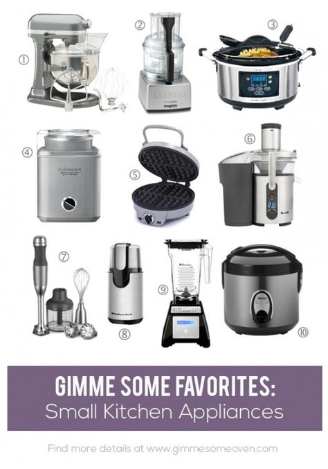 Favorite Small Kitchen Appliances | gimmesomeoven.com Kitchen Essentials List, Modern Kitchen Appliances, Kitchen Appliance Storage, Compact Appliances, Desain Pantry, Outdoor Kitchen Appliances, Kitchen Electronics, Appliances Storage, Appliances Online