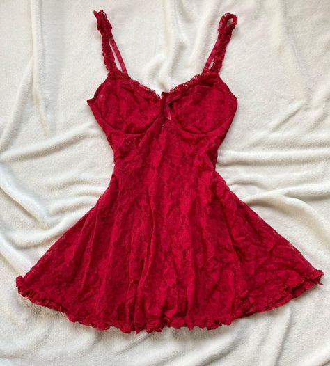 Red Langerai Outfits, Langerai Outfits Aesthetic, Langerai Outfits, Red Lingerie Dress, Dresses Lace Short, Dr Wardrobe, Hot Prom Dress, Mens Fashion Denim, Mini Party Dress