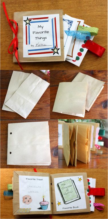 Paper Bag Photo Albums, Paper Book Crafts Diy Projects, Homemade Books For Kids, Paper Bag Books For Kids, Paper Bag Books How To Make, Diy Books For Kids, Diy Book For Kids, Books Crafts For Kids, Paper Bag Journal