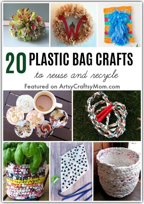 20 Creative Ways to Reuse Plastic Bags 1 Plastic Bags Diy, Recycled Crafts For Kids, Reuse Plastic Bags, Plastic Bag Crafts, Plastic Bag Crochet, Recycling Crafts, Upcycle Plastic, Diy Recycled Projects, Recycled Crafts Kids