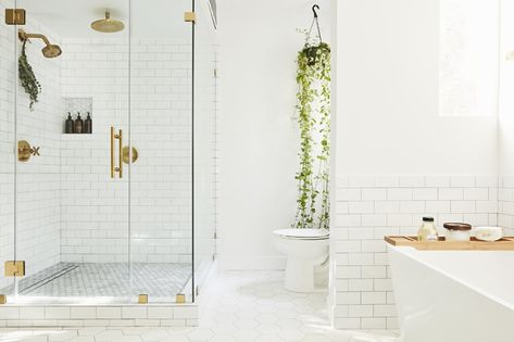 Bathroom Floor Farmhouse, Kristen Johns, Bath Photos, Kristin Johns, Bathroom Renovation Diy, Diy Bathroom Makeover, Beauty Vlogger, Diy Bathroom Remodel, Freestanding Tub