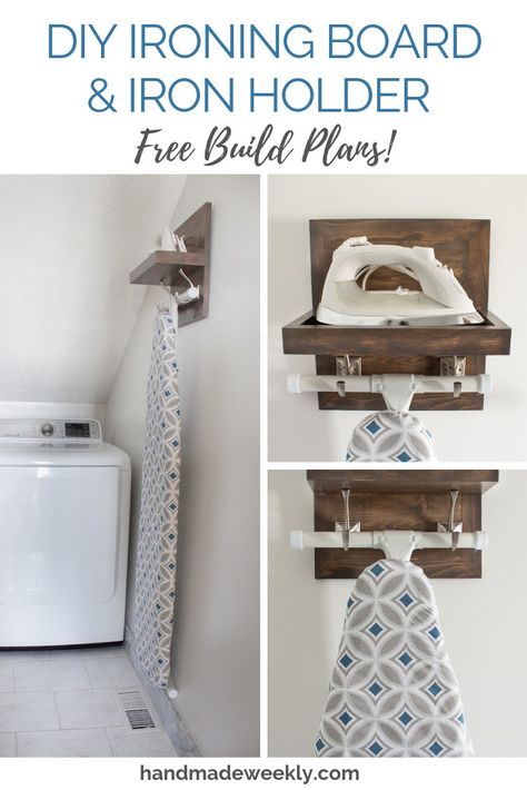 Diy Ironing Board, Dream Laundry Room, Laundry Room Renovation, Smart Tiles, Laundry Room Inspiration, Laundry Room Remodel, Iron Holder, Laundry Decor, Laundry Room Diy