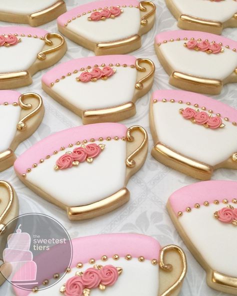 Tea Party Cookies Decorated, Tea Pot Cookies, Tea Party Sugar Cookies, Teacup Cookies, Teacup Party, Decorator Cookies, Tea Cup Cookies, Tea Party Cookies, Cookie Sets