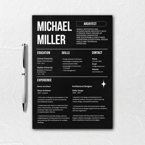 Professional resume mockup, editable design | premium image by rawpixel.com / kanate Resume Mockup, Architect Resume, Awesome Designs, Aesthetic Things, Phone Design, Resume Design, Professional Resume, Space Planning, Design Skills