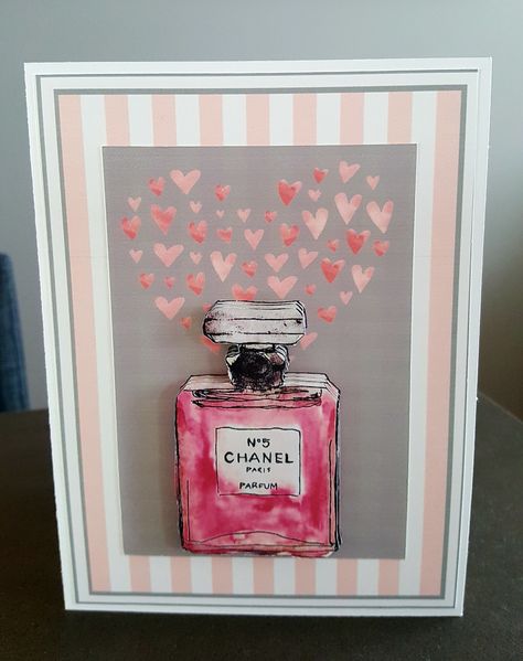 Perfume Birthday card Homemade Card, Chanel Paris, Homemade Cards, Card Ideas, Card Design, Birthday Cards, Design Ideas, Book Cover, Birthday