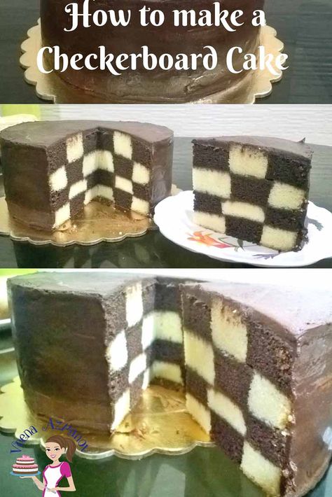 Motocross Cake, Vanilla And Chocolate Cake, Checkered Cake, Chocolate Cake Frosting, Motorcycle Cake, Checkerboard Cake, Easy Cakes To Make, Bike Cakes, Minecraft Birthday Cake