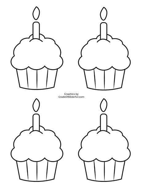 Cupcake Crafts For Kids, Birthday Graph, September Design, Class Board Decoration, Cupcake Printable, Cupcake Template, Capstone Project Ideas, Diy Cake Topper Birthday, Cupcake Drawing